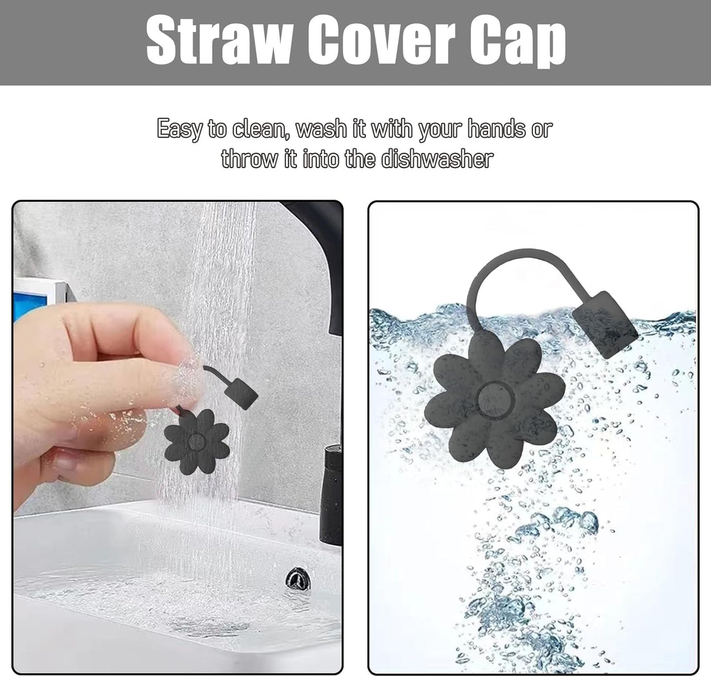 Flower Straw Covers Toppers for Stanley Cups 30&40 Oz Tumbler with Handle Accessories 4PCS Silicone Straw Caps Reusable Straws Tips Protectors for Stanley Cup 10mm 0.4in Straws,Off White
