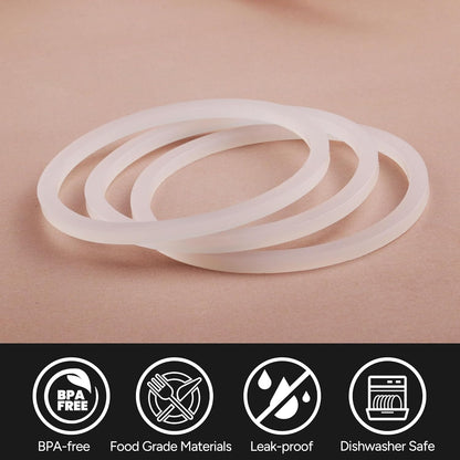 Rubber Gaskets Compatible with Hydro Flask Wide Mouth Lid Cap, Leak-Proof Silicone Seal O-Ring Parts, BPA-Free, 6 Pack