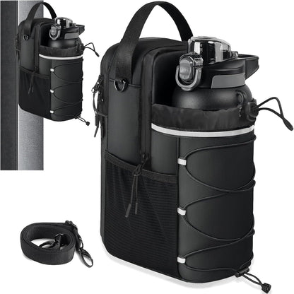 Magnetic Gym Bag for Men and Women, Water Bottle Holder, Gym Pouch with Shoulder Strap for Travel, Sports, Work, Fitness (Strap)