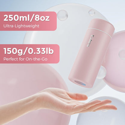 【Upgraded】Exllena Small Insulated Water Bottle 12 oz/350ml– Mini Insulated Water Bottle for Hot & Cold Drinks, Perfect Small Water Bottle for Travel, Purse...(Greyish Blue)