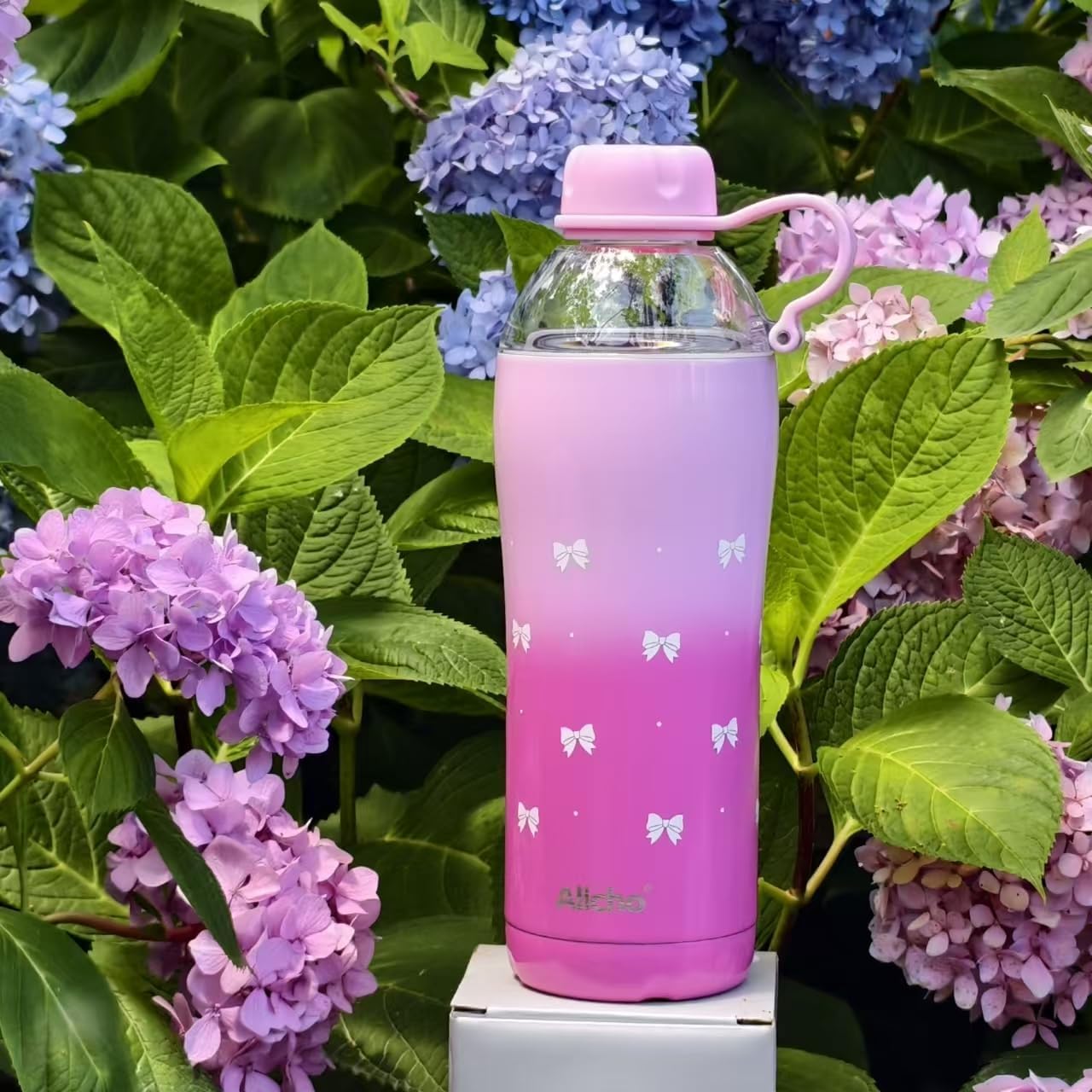 Allcho Insulated Water Bottle for Women, 18oz Stainless Steel Leak Proof Tumbler with 2 Lids, BPA-Free Tritan Chug & Straw Lid, Double Wall Vacuum Flask