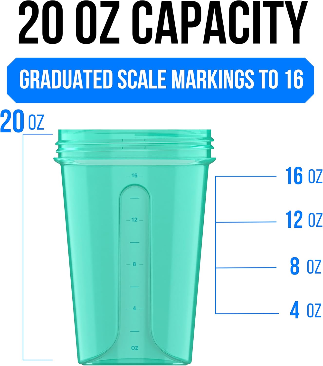 VELOMIX -6 PACK- 20 oz Protein Shaker Bottle for Protein Mixes - 6x Wire Whisk | Leak Proof Shaker Cups for Protein Shakes | Stackable Protein Shaker Bottle Pack | Dishwasher Safe (Pastel Shades)