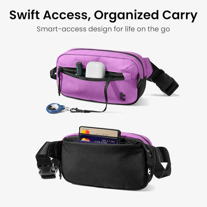 tomtoc 3.5L Sling Bag with RFID Blocking, Crossbody Bag Chest Shoulder Pack for Men and Women, Water-resistant Lightweight Casual Waist Fanny Pack for Travel/Daily Use