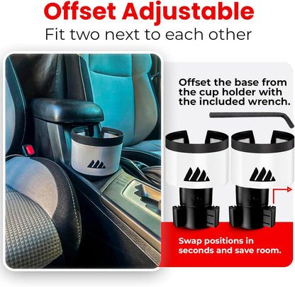 [Upgraded] Integral Ultimate Car Cup Holder Expander - Adjustable Base - Organizer & Expander for Vehicles - Compatible with Mugs, Yeti 14/24/36/46oz, Rambler, Hydro Flasks 32/40oz, 3.4"-4.0" Bottles