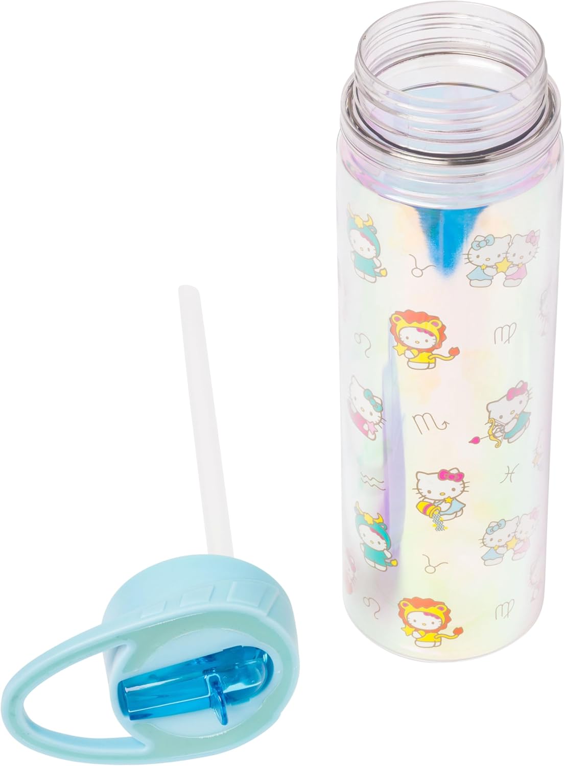 Silver Buffalo Sanrio Hello Kitty Milk Carton Pattern Plastic Boba Tumbler w Lid and Wide Straw, 24 Ounces