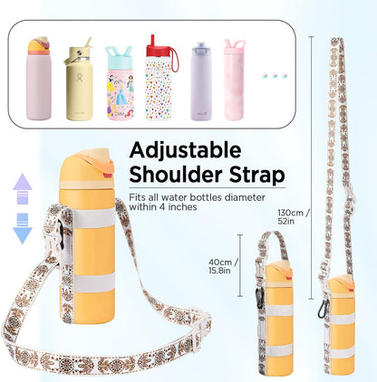 EasyAcc Water Bottle Holder Strap Sling, for Owala FreeSip 24 32 40 oz, Hydro Flask, Cirkul, Yeti, Stanley Flip, Universal Water Bottles, with Carabiner, for Walking Curise Travel (Bottle Excluded)