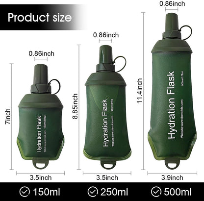 WILDREEDS 500ml Soft Flask, TPU Collapsible Soft Water Bottle for Hydration Pack, Running Vest, Folding Water Bottle for Hiking Cycling Climbing-1Pcs, White