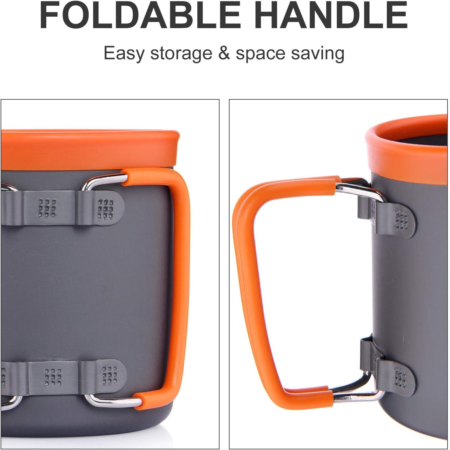Widesea Lightweight Backpacking Coffee Mug with Collapsible Handle for Travel Picnic Hiking