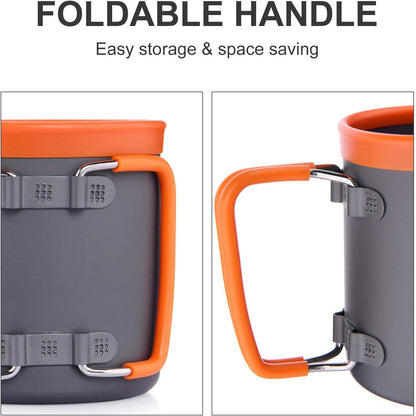 Widesea Lightweight Backpacking Coffee Mug with Collapsible Handle for Travel Picnic Hiking