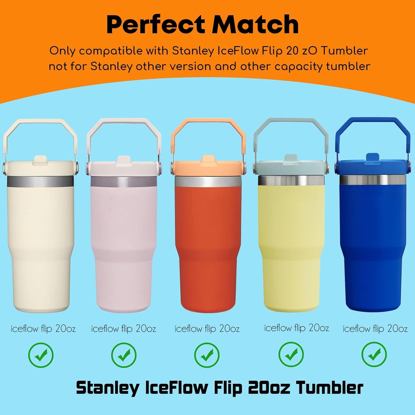 ALINK Stainless Steel Straws Compatible with Stanley Iceflow 30oz Flip Tumbler, 6 Pack Reusable Metal Straws for Stanley Ice Flow 30oz Cup Lid Only, Plus Straw Brush