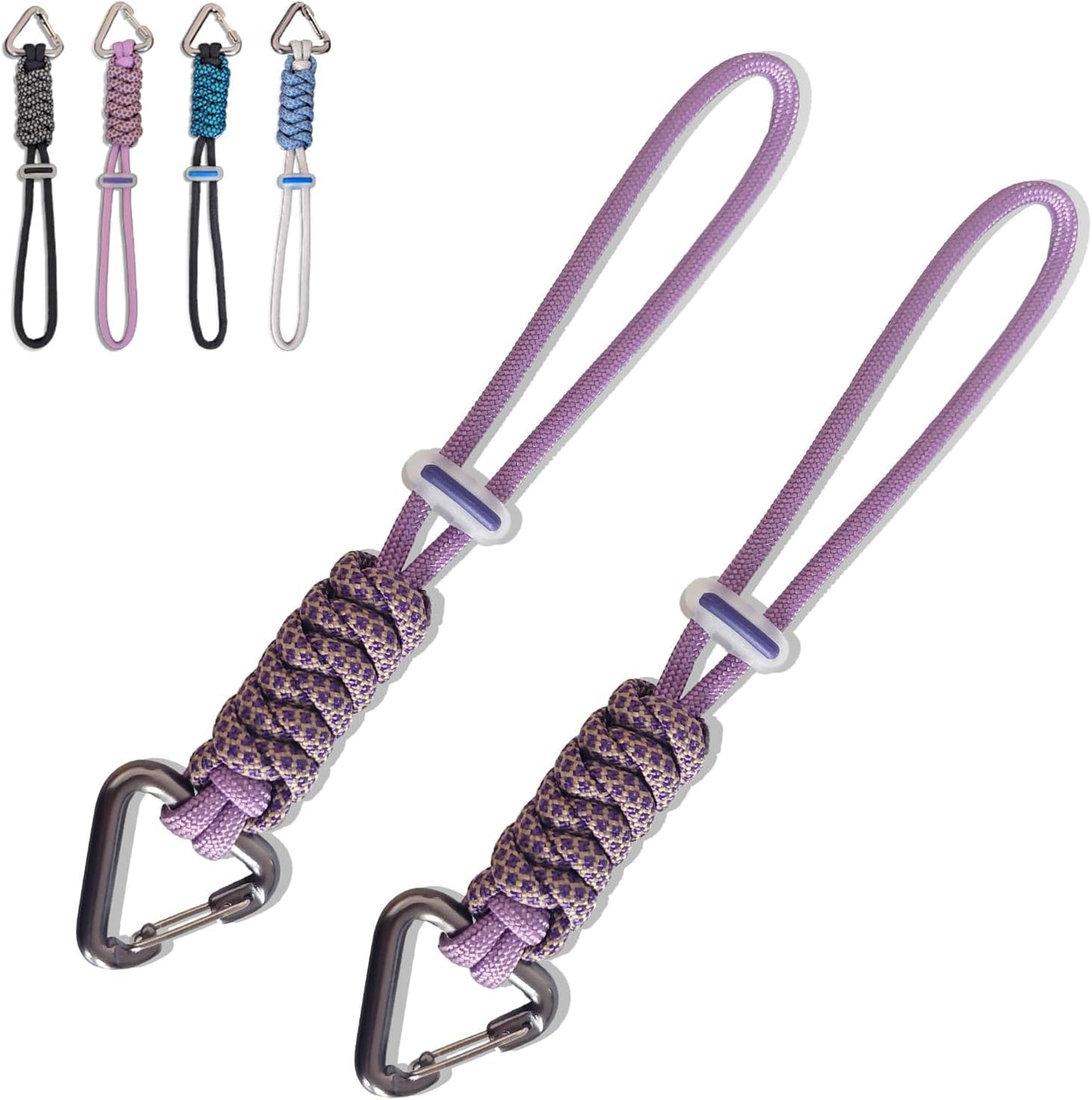 Paracord Keychain - Triangle/D-Shaped Carabiner Clip with Lanyard for Hanging Water Bottle, Key, Backpacks and More