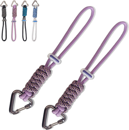 Paracord Keychain - Triangle/D-Shaped Carabiner Clip with Lanyard for Hanging Water Bottle, Key, Backpacks and More