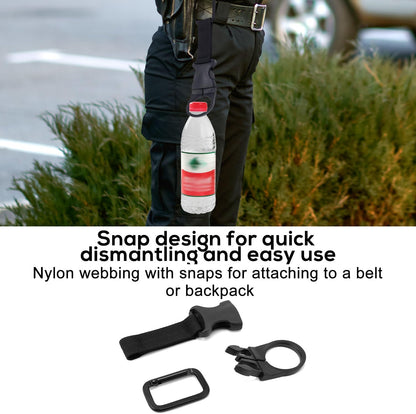 Gosknor 2pcs Hanging Bottle Buckle, 7.08 Inch Backpack Water Bottle Carabiner Water Bottle Belt Holder with Strap Portable Mineral Water Bottle Ring Clip Handle Keychain for Outdoor Event