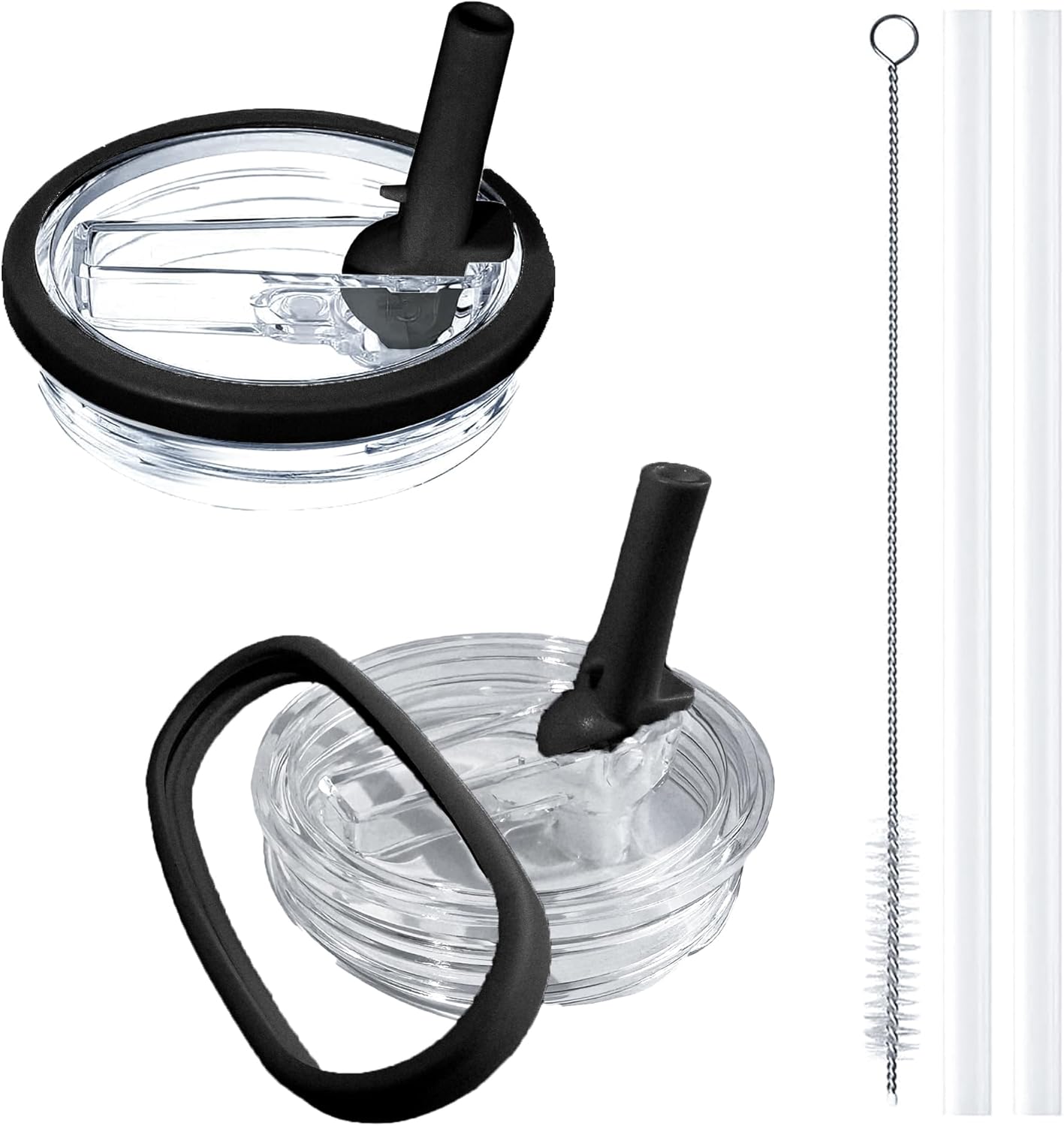 2 Pack Stanley Lid Replacement 40 oz, with Leak Proof and Flip Straw Lid, Stanley Cup Accessories, for Stanley Quencher H2.0 40 oz Tumbler (Only), BPA Free (Milk White)