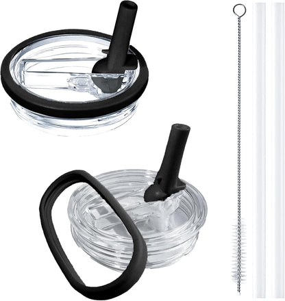 2 Pack Stanley Lid Replacement 40 oz, with Leak Proof and Flip Straw Lid, Stanley Cup Accessories, for Stanley Quencher H2.0 40 oz Tumbler (Only), BPA Free (Milk White)