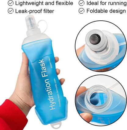 WILDREEDS 500ml Soft Flask, TPU Collapsible Soft Water Bottle for Hydration Pack, Running Vest, Folding Water Bottle for Hiking Cycling Climbing-1Pcs, White
