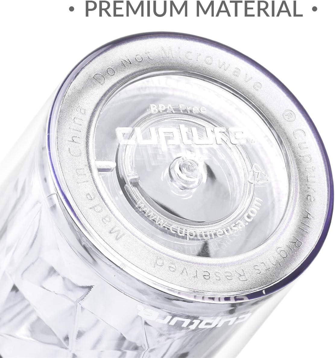 Cupture Crystal Click & Seal Shake Tumbler Cup for Hot or Cold Drinks - 22 oz (Black Diamond)