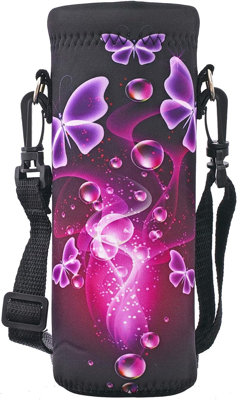 AUPET Water Bottle Sling Bag Carrier Crossbody Sleeve,Insulated Neoprene Bottle Case Holder Pouch Cover 500ML/17oz with Shoulder Strap for Walking Women Men