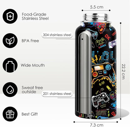 Pickleball Water Bottle 32oz | Insulated Stainless Steel Travel Tumbler with Lid Leak-Proof Keep Hot or Cold, BPA-Free |Dink Responsibly Gifts for Pickleball Lovers