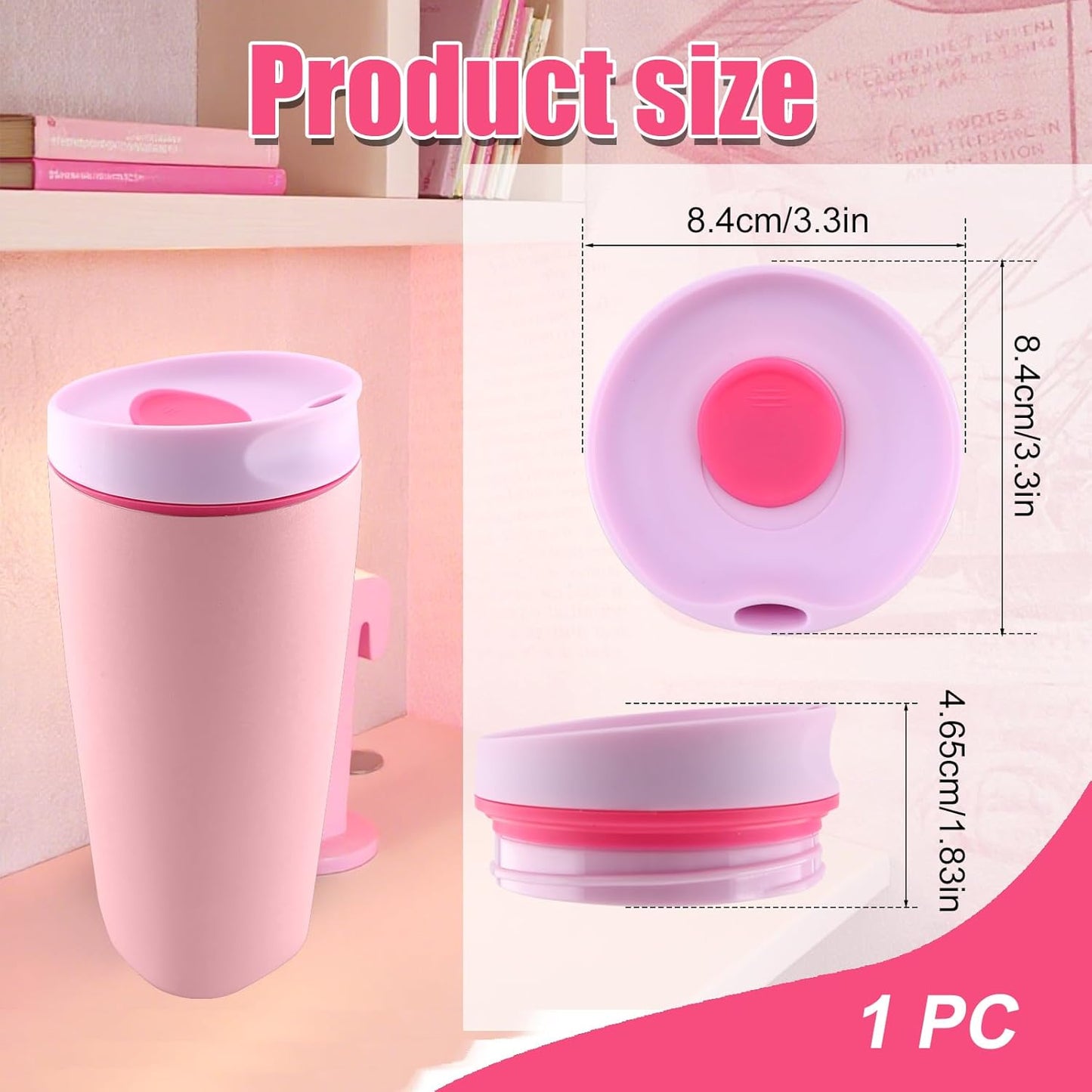Replacement Slider Lid for Owala SmoothSip 20oz & 12oz, Top Cover Compatible with Owala 24oz Coffee Tumbler, Coffee Travel Mugs Leakproof Accessories, BPA-Free (Black Cherry)