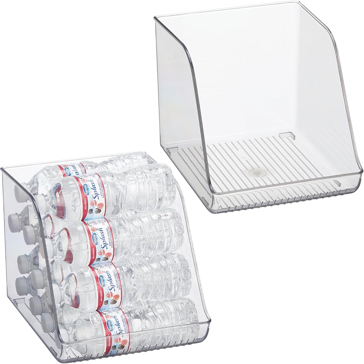 iDesign Water Bottle Organizer for Fridge or Pantry - Clear - Made in USA