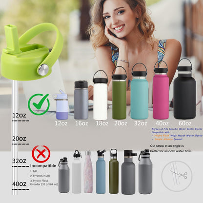 RRegeny Straw Lid for Hydro Flask Wide Mouth 32 40 oz, Lids with Flexible Handle compatible with HydroFlask, Replacement Sports Flex Cap Wide Mouth Top