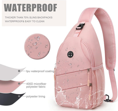 Pritent Crossbody Bags for Women Men Trendy Sling Bag Backpack Casual Chest Bag with Convertible Shoulder Strap