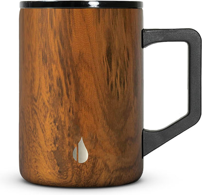 Elemental Insulated Coffee Mug - Triple-Wall Stainless Steel Summit Travel Cup for Hot and Cold Drinks - Thermal Coffee Mug with Lid and Handle for Camping, Office & Travel 16oz - Rainbow Speckle