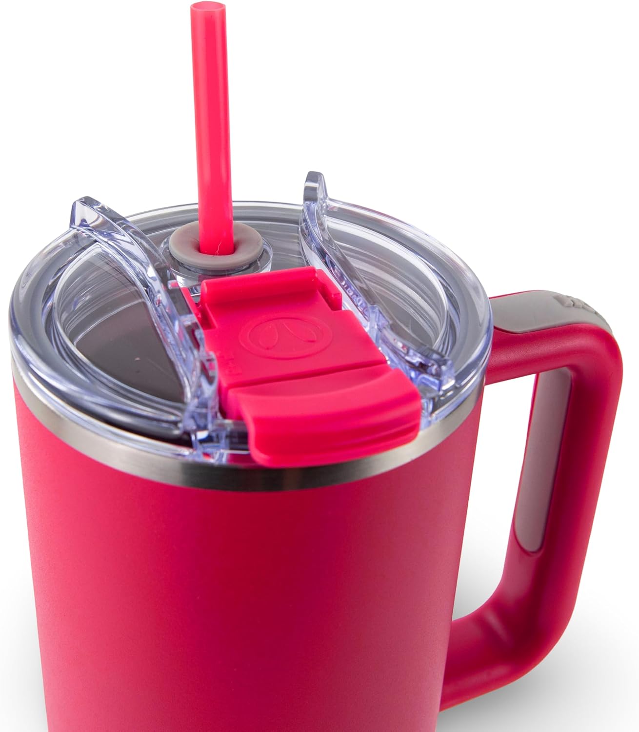 Hogg Big Swig 40 oz Tumbler with Handle and Straw - Red, 40oz Insulated Stainless Steel, Water Tumbler with Straw, Water Cup with Handle, Versatile Leak Proof Lid