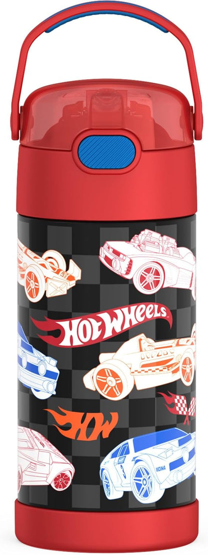 THERMOS FUNTAINER Water Bottle with Straw - 12 Ounce - Kids Stainless Steel Vacuum Insulated Water Bottle with Lid, Bluey - Colors B