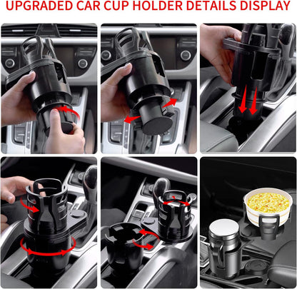 Cup Holder Expander for car 2 in 1 Multifunctional Car Cup Holder Extender Adapter with Adjustable Base Compatible with Hydro Flask, Yeti, Nalgene, 32/40 oz Large Bottles Drinks Mugs
