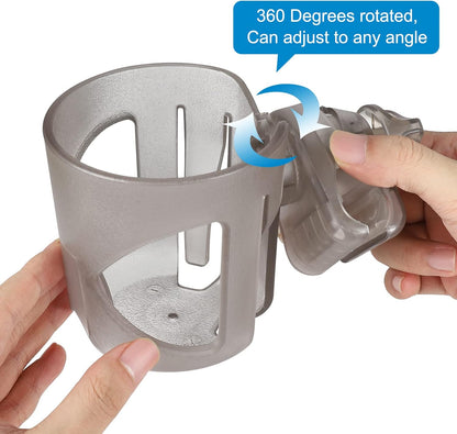 Accmor Stroller Cup Holder, Universal Cup Holder for Walker Wheelchair Bike, 360° Rotatable Stroller Cup Holder Attachment Accessories for Walker, Wheelchair, Scooter