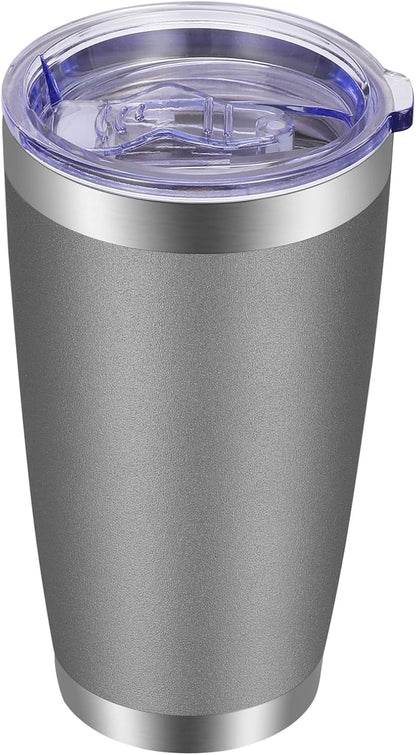 VEGOND 20oz Tumbler with Lid and Straw Stainless Steel Tumbler Cup Bulk Vacuum Insulated Double Wall Travel Coffee Mug Powder Coated Coffee Cup, Black, 12 Pack