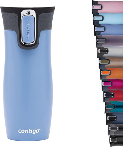 Contigo West Loop Autoseal Travel Mug, Stainless Steel Thermal Mug, Vacuum Flask, Leakproof Tumbler, Coffee Mug with BPA-Free Easy-Clean Lid