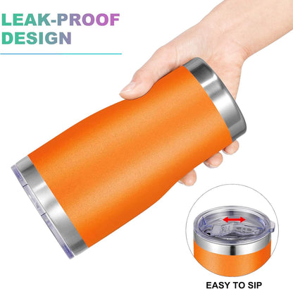 VEGOND 20oz Tumbler Stainless Steel Tumbler Cup with Lid And Straw Vacuum Insulated Double Wall Travel Coffee Mug(Orange 1 Pack)