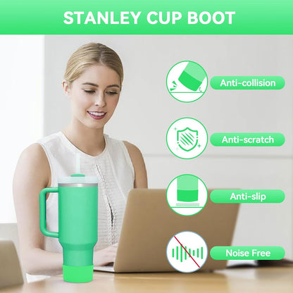 PICcircuit 2PCS for Stanley Boot, Silicone Bottom for Quencher Adventure 40oz 30oz IceFlow 20oz 30oz Bottle&for Hydroflask Tumbler 12-24oz for Stanley Cup Accessories Avoid Scratches&Noise