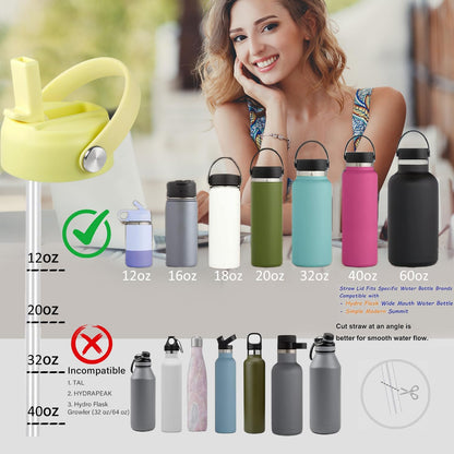 RRegeny Straw Lid for Hydro Flask Wide Mouth 32 40 oz, Lids with Flexible Handle compatible with HydroFlask, Replacement Sports Flex Cap Wide Mouth Top