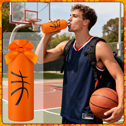 6 Pcs Softball Team Gifts Water Bottles Bulk 17 oz Softball Party Favors Decorations Stainless Steel Sports Tumblers with Bow Vacuum Insulated Reusable Leakproof Bottles for Birthday Father