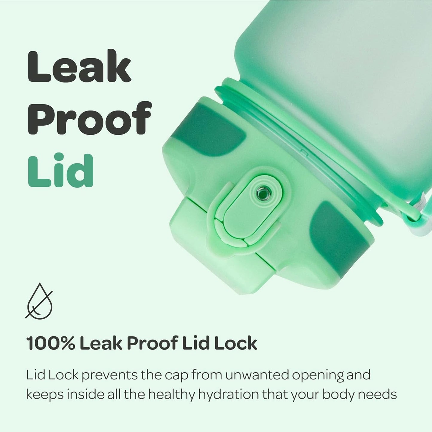Hydracy Water Bottle with Time Marker -Large BPA Free Water Bottle & No Sweat Sleeve -Leak Proof Gym Bottle with Times to Drink - Ideal for Fitness Sports & Outdoors