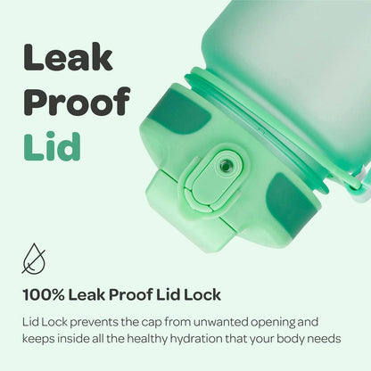 Hydracy Water Bottle with Time Marker -Large BPA Free Water Bottle & No Sweat Sleeve -Leak Proof Gym Bottle with Times to Drink - Ideal for Fitness Sports & Outdoors
