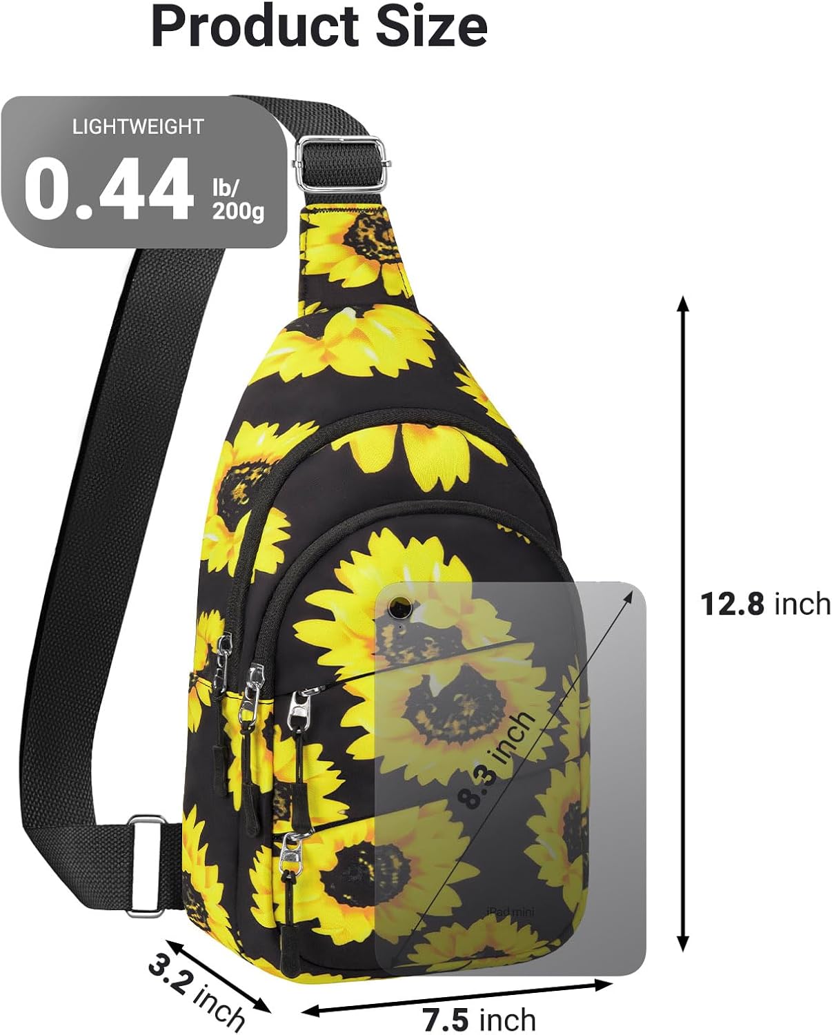 Tuwubi Crossbody Bags for Women, Sling Bag for Men, Small Hiking Backpack Anti Theft Lightweight for Outdoors Travel (M, Black)