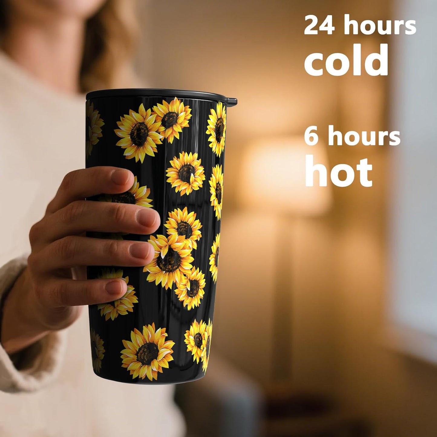 TILUCK 20 oz Insulated Tumbler with BPA-Free Lid, Stainless Steel Vacuum Travel Coffee Mug, Double Wall Coffee Tumbler（20oz，Matte DarkBlue）