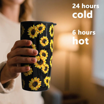 TILUCK 20 oz Insulated Tumbler with BPA-Free Lid, Stainless Steel Vacuum Travel Coffee Mug, Double Wall Coffee Tumbler（20oz，Matte DarkBlue）