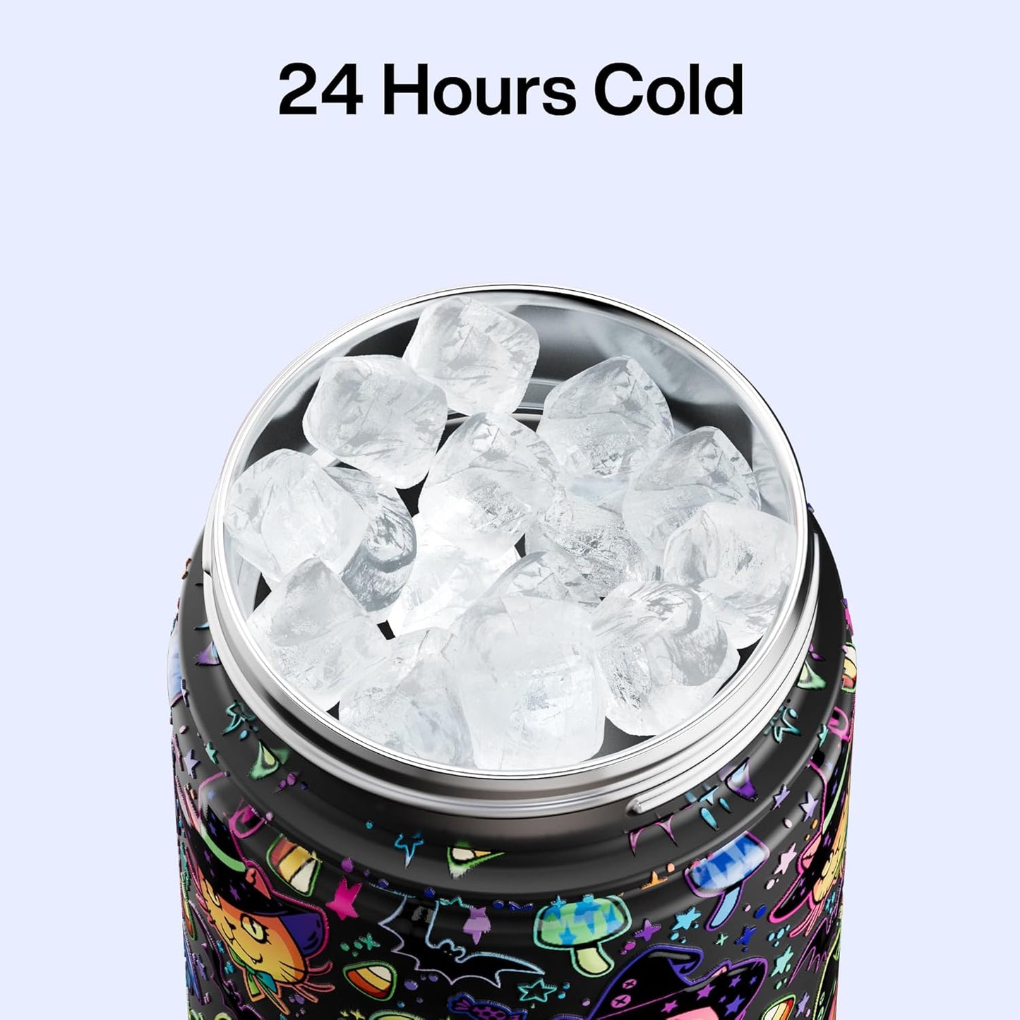 ENCOOL Insulated Water Bottle with Straw Stainless Steel Water Bottle, Leak-Proof, BPA-Free, Double Wall Vacuum Keeps Cold for 24 Hours for Sports, Travel, School (26 oz, Cotton Candy) - Colors C