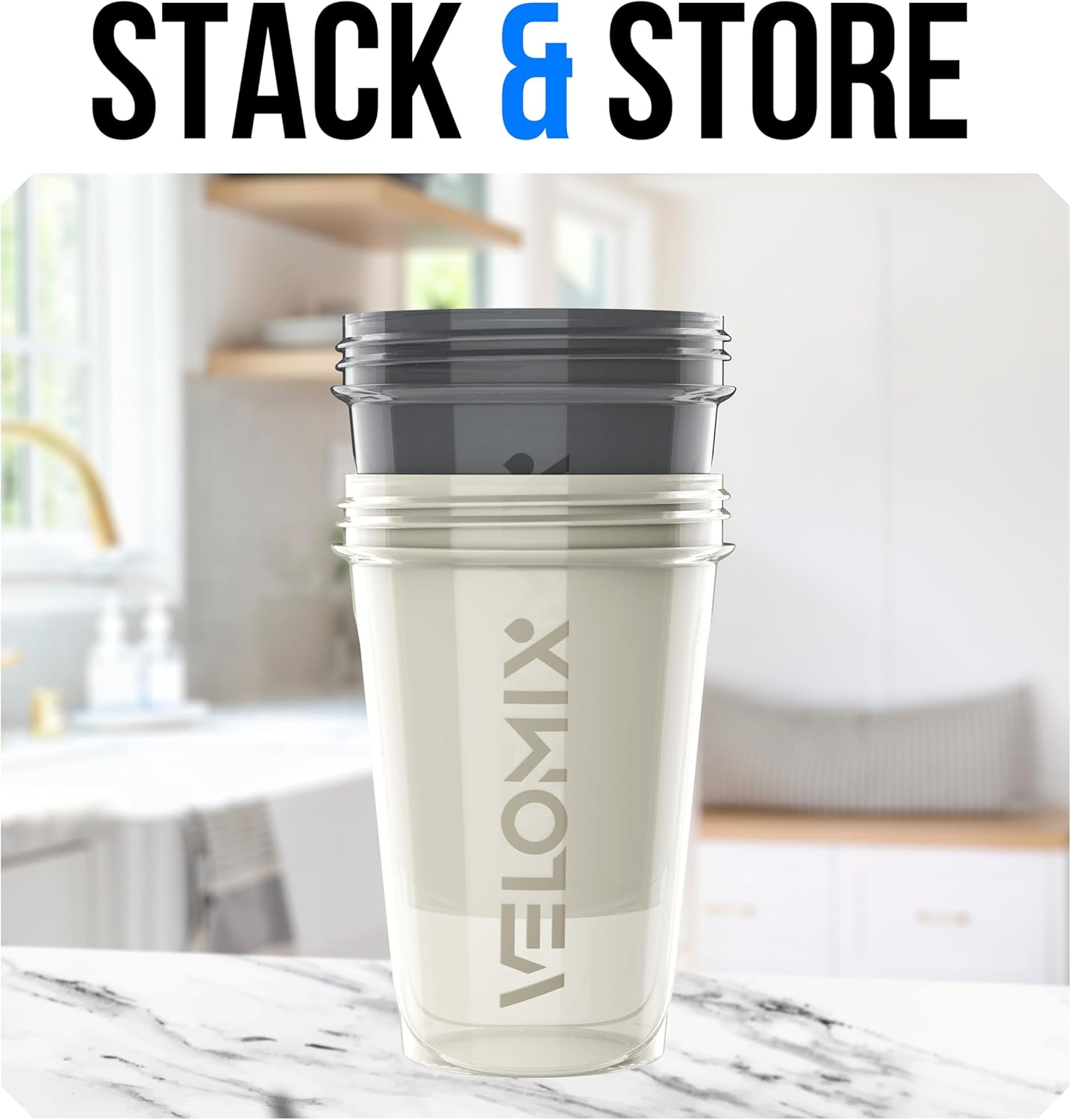 VELOMIX -2 Pack- 20 oz Protein Shaker Bottles for Protein Mixes - 2x Wire Whisk | Leak Proof Shaker Cups for Protein Shakes and Pre Workout | Protein Shaker Bottle Pack (Black/Transparent)