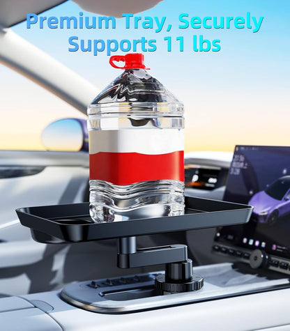 Car Cup Holder Tray, Car Food Tray Table for Car Eating Lunch, Cup Holder Expander Insert Interior, Long Road Trip Essentials Travel Patrol Accessories Drink Holder Organizer for Semi Truck Rv