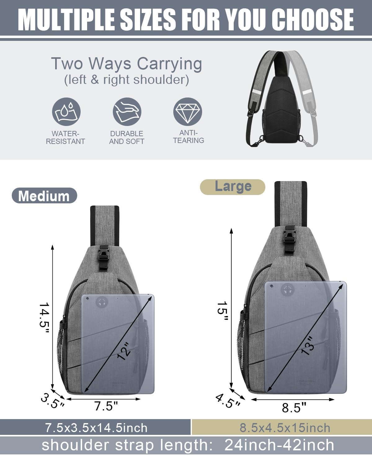 Pritent Crossbody Bags for Women Men Trendy Sling Bag Backpack Casual Chest Bag with Convertible Shoulder Strap