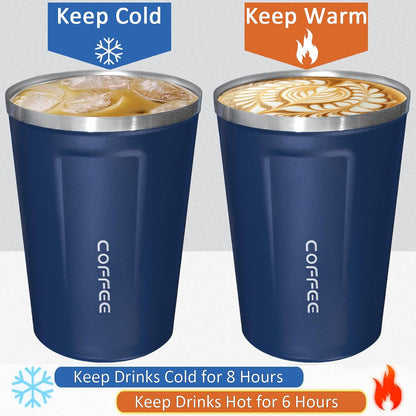 4 Pack Travel Coffee Mug 17oz Insulated Coffee Cup with Lid, Reusable Thermal Coffee Cup Stainless Steel Coffee Tumbler to Keep Hot & Cold Drinks for Car, Daily, Travel and Gifts, Multicolor
