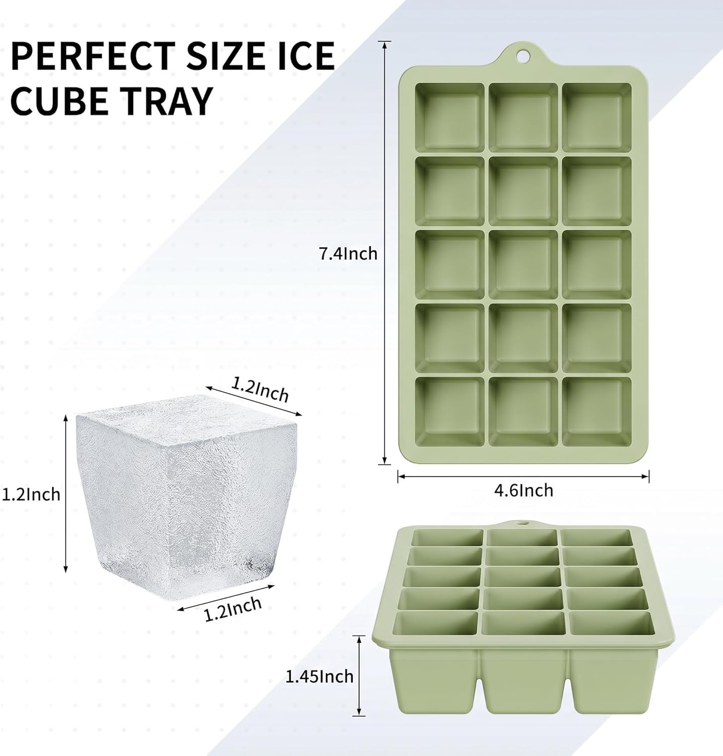 Silicone Ice Cube Tray 3 Pack, HANCELANT Ice Cube Mold, Ice Trays for Freezer with Lid for Whiskey, Baby Food, BPA Free, Easy Release