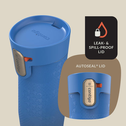 Contigo x Ally Love Stainless Steel Vacuum-Insulated Travel Mug with Autoseal and Easy Clean Lid, Spill-proof, Keeps Drinks cold 24 hrs & hot for 11 hrs, BPA Free, 16oz., West Loop 3.0, Licorice